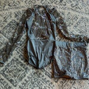 Sparkling Gray Kids Costume Set with Shorts